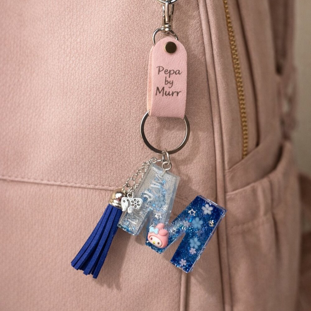 Custom Glitter Initial or Number Keychain – Multi… - image 4